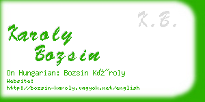 karoly bozsin business card